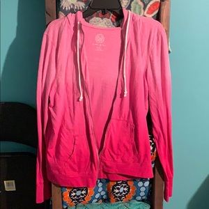 Pink ombré zip up